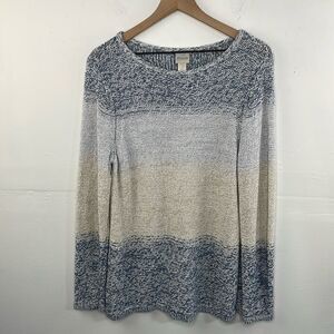 CHICO’s Space-Dye Jewel Pullover Sweater size 3 or Large boho Beach knit